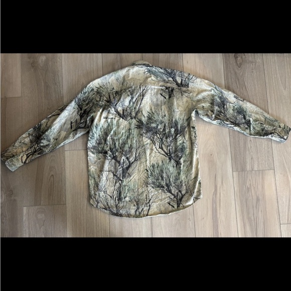 Vintage Cabelas Shirt Large Tall Green Workwear Camo Seclusion 3D Canvas Mens - Picture 4 of 8